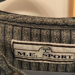 M.E. Sport Green Gray Striped Sweater